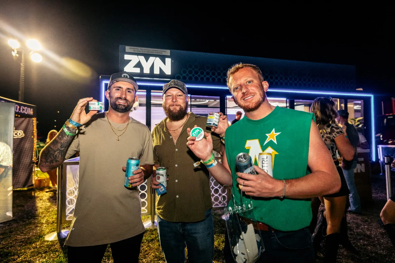 Fans at the ZYN lounge, nighttime festival brand activation management
